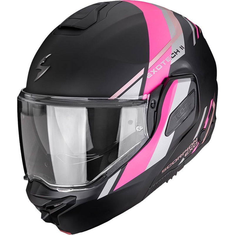 Scorpion EXO-TECH II Markus Klapphelm für Motorräder, matt schwarz-rosa