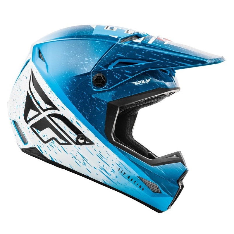 Motocross Helm FLY Racing Kinetic K120 blau-weiß-rot Ausverkauf