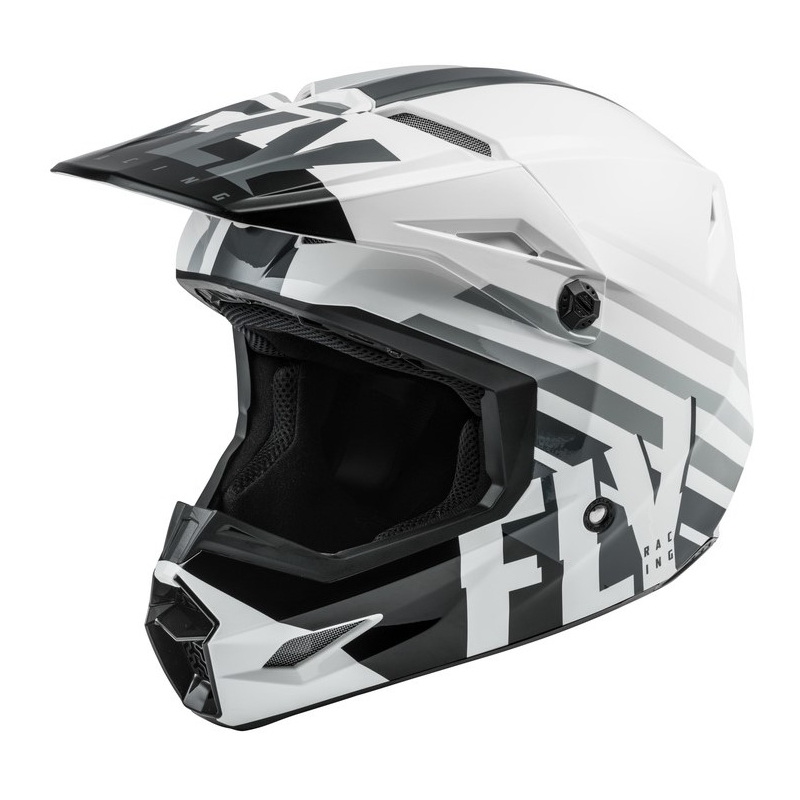 Motocross-Helm FLY Racing Kinetic K120 weiß-schwarz-grau
