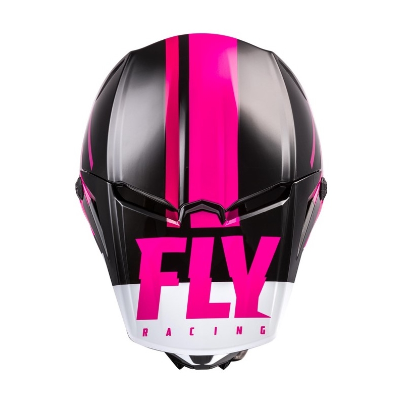 Motocross Helm FLY Racing Kinetic Thrive rosa-schwarz-weiß