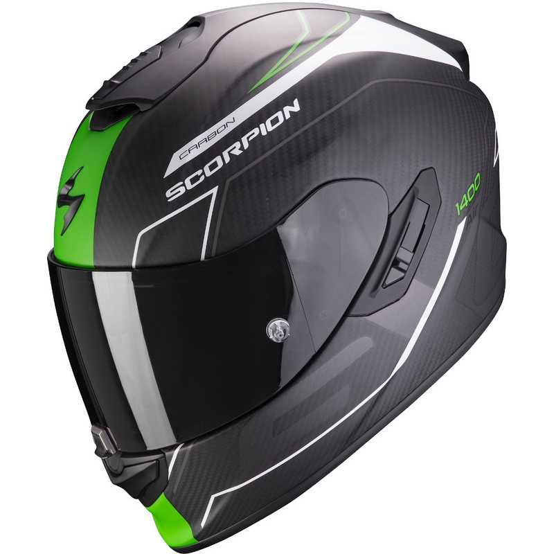 Integralhelm Scorpion EXO-1400 Carbon Air Beaux schwarz-weiß-grün Ausverkauf