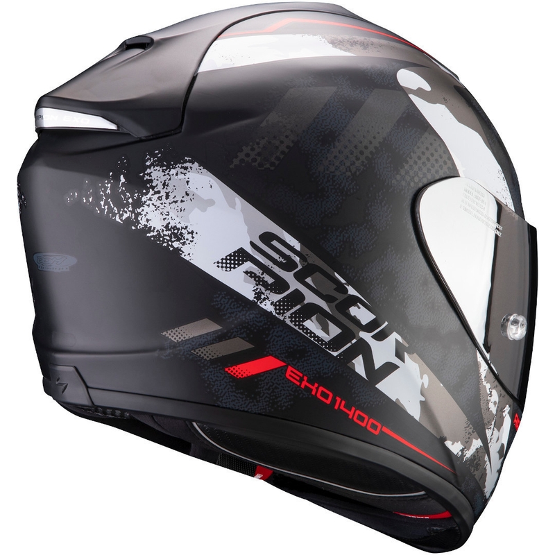 Integralhelm Scorpion EXO-1400 Air Sylex schwarz-silber-rot