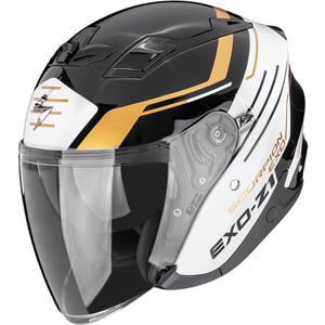 Offener Motorradhelm Scorpion EXO-Z1 Prymus schwarz-weiß-gold