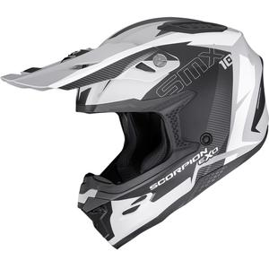 Scorpion SMX-10 Speed Motocross-Helm, mattgrau-schwarz-weiß
