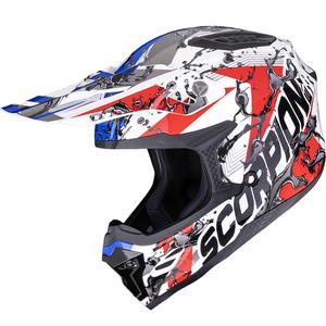 Scorpion SMX-10 Benzin-Motocrosshelm, weiß-rot-blau-orange