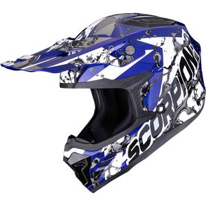 Scorpion SMX-10 Benzin-Motocrosshelm blau-weiß-schwarz