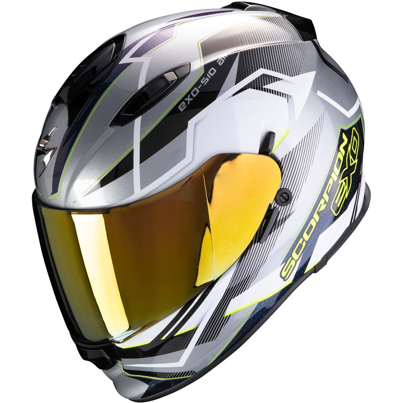 Integralhelm Scorpion EXO-510 Air Balt silber-weiß-fluo gelb Ausverkauf