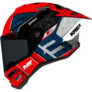 Integralhelm MT KRE 2 PLUS Dänisch 26 Saison B5 rot-blau