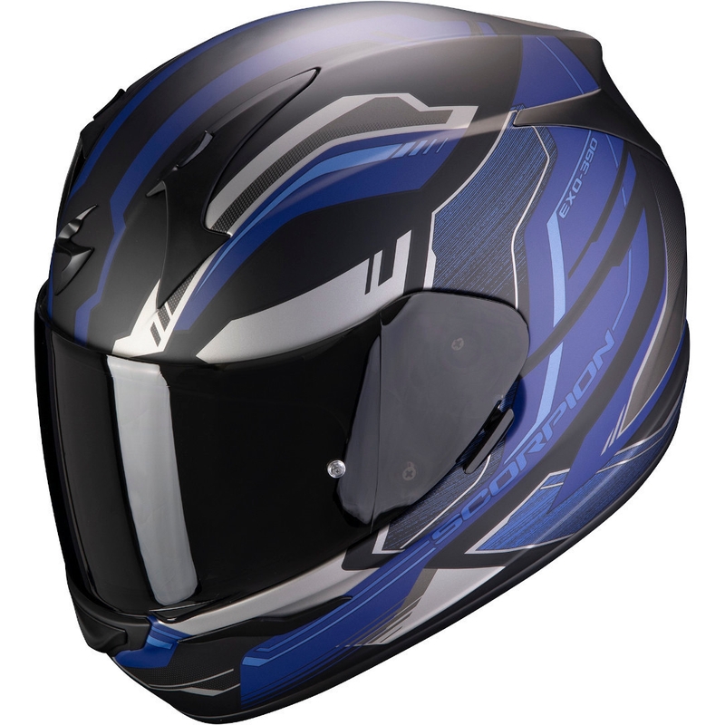 Integralhelm Scorpion EXO-390 Boost schwarz-silber-blau Ausverkauf