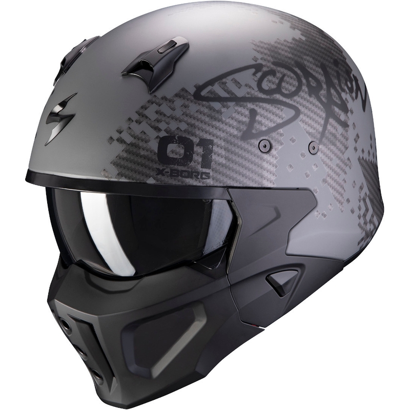 Helm Skorpion COVERT-X Xborg silber-schwarz