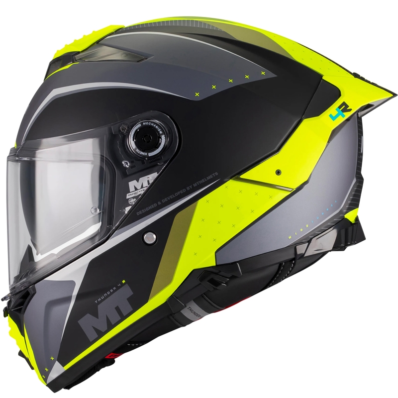 Integralhelm MT Thunder 4 R SV Windkanal B3 schwarz-grau-fluoreszierend gelb