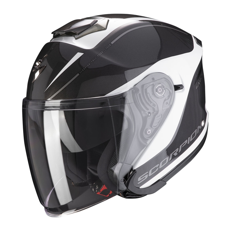 Offener Helm Scorpion EXO-S1 Shadow weiß-silber