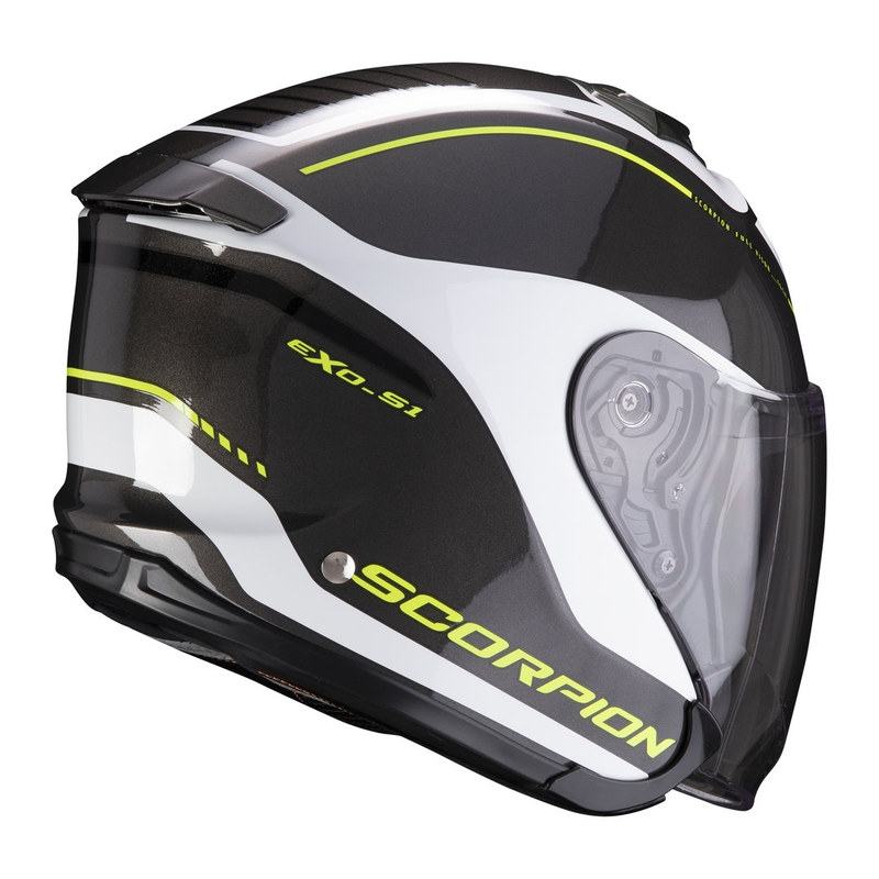 Offener Helm Scorpion EXO-S1 Shadow schwarz-weiß-fluo gelb