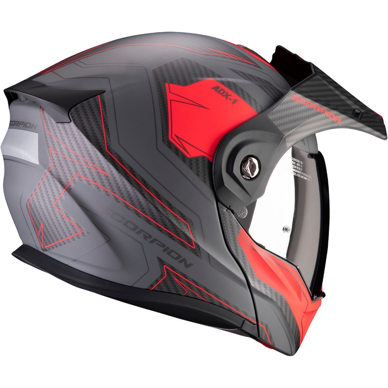 Klappbarer Endurohelm Scorpion ADX-1 Tucson grau-rot Ausverkauf