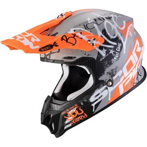 Motocross Helm Scorpion VX-16 Air Oratio grau-orange