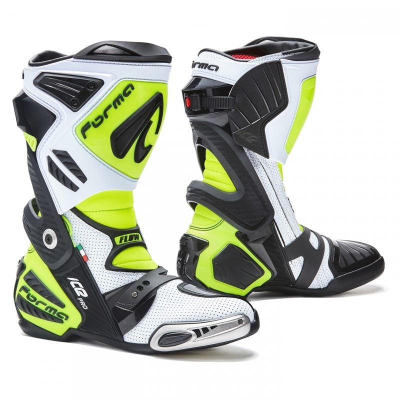 Forma Ice Pro Flow weiß-schwarz-fluo gelb Motorradstiefel