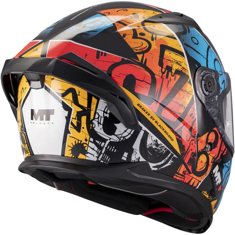Integralhelm MT Braker SV Blackboard B5 schwarz-blau-rot