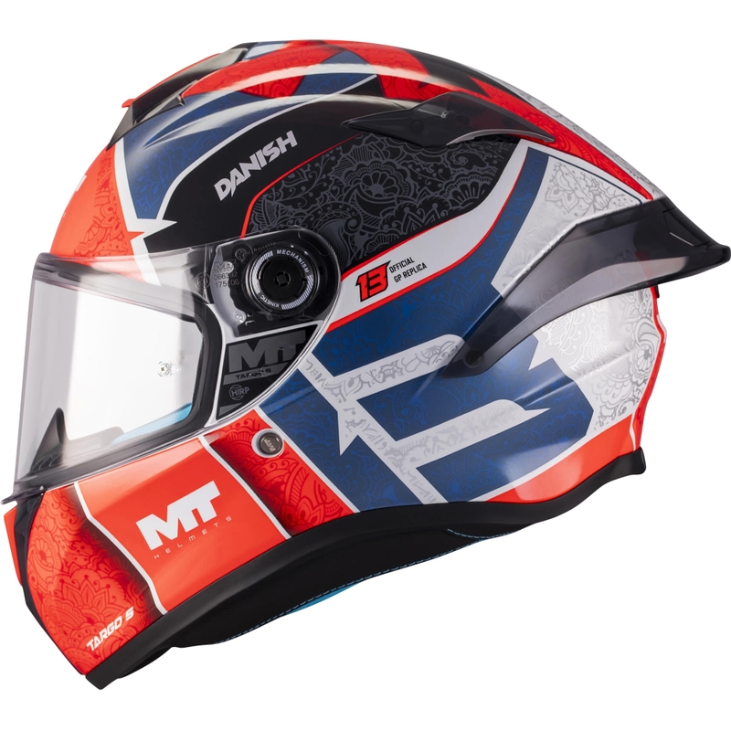 Integralhelm MT Targo S Danish_26_Season C5 rot-blau-grau