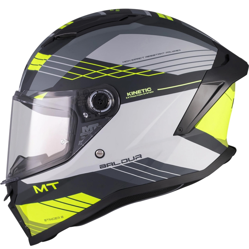 Integralhelm MT Stinger 2 Baldur C3 schwarz-grau-fluoreszierend gelb