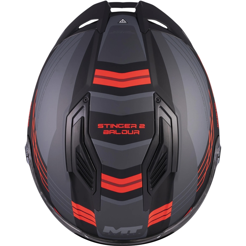 Integralhelm MT Stinger 2 Baldur C15, matt schwarz-grau-rot