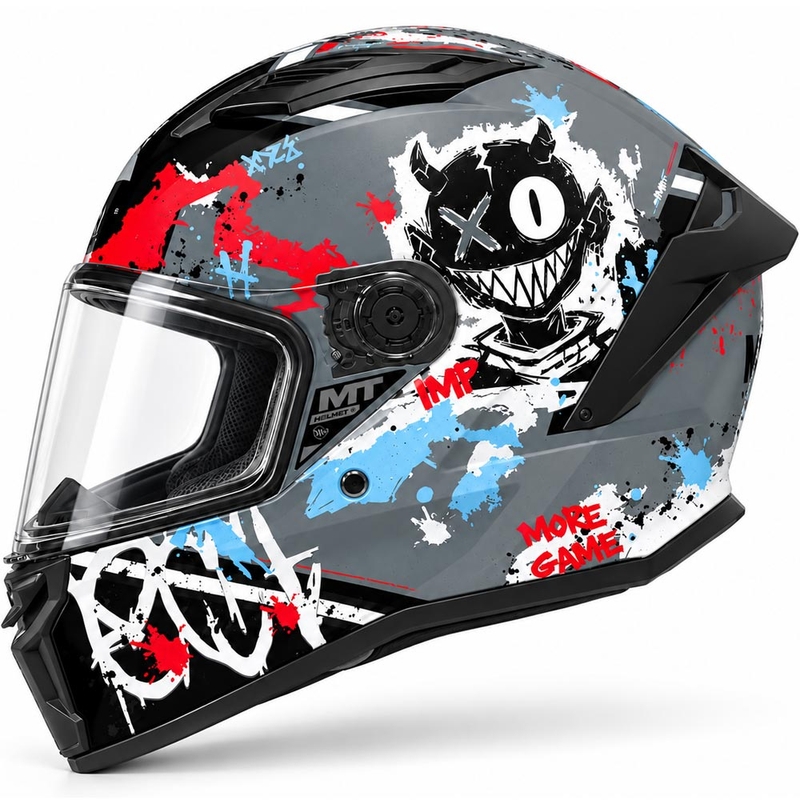 Integralhelm MT Stinger 2 IMP C5, matt schwarz-grau-rot