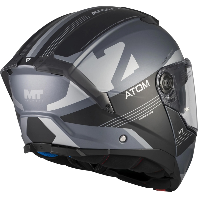Klappbarer Motorradhelm MT Atom 2 SV Kaster C2 matt schwarz-grau