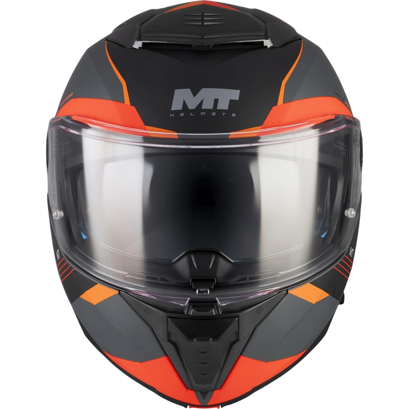 Klappbarer Motorradhelm MT Atom 2 SV Kaster C14, matt schwarz-grau-orange