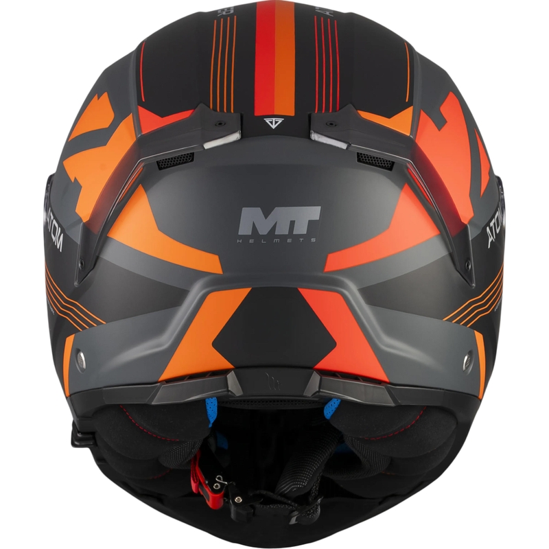 Klappbarer Motorradhelm MT Atom 2 SV Kaster C14, matt schwarz-grau-orange