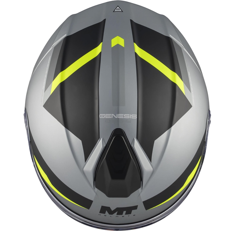 Klappbarer Motorradhelm MT Genesis R SV Cheeky C3 schwarz-grau-fluoreszierend gelb