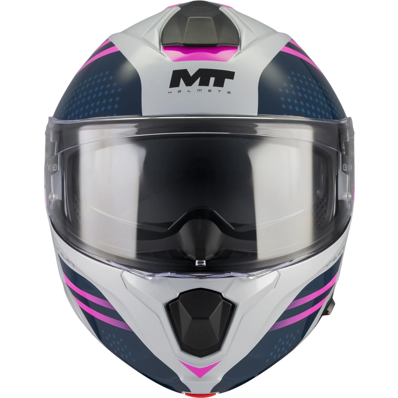 Klappbarer Motorradhelm MT Genesis R SV Vibe C8 grau-blau-rosa
