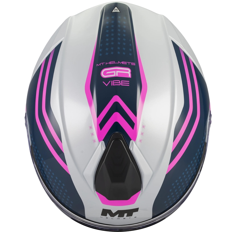Klappbarer Motorradhelm MT Genesis R SV Vibe C8 grau-blau-rosa