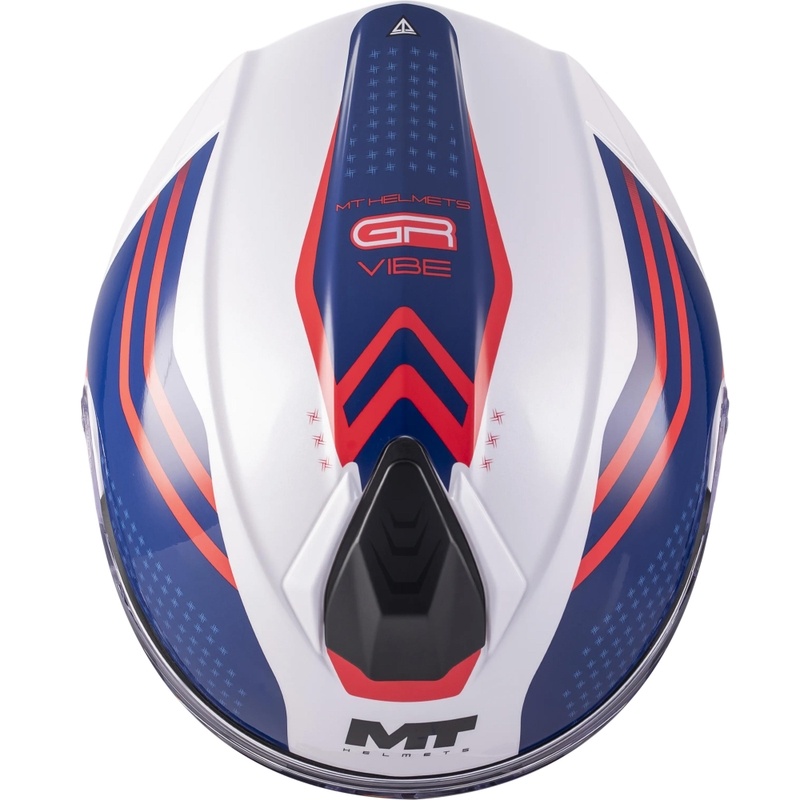 Klappbarer Motorradhelm MT Genesis R SV Vibe A7 weiß-blau-rot