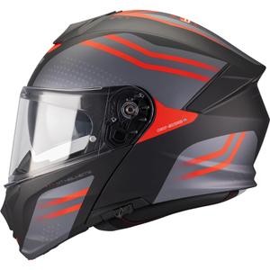 Klappbarer Motorradhelm MT Genesis R SV Vibe B5, matt schwarz-grau-rot