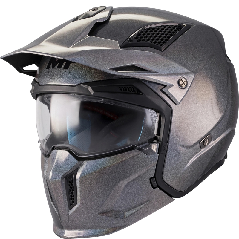 Modularer Motorradhelm MT Streetfighter SV S Special Pure T2 glänzend mehrfarbig