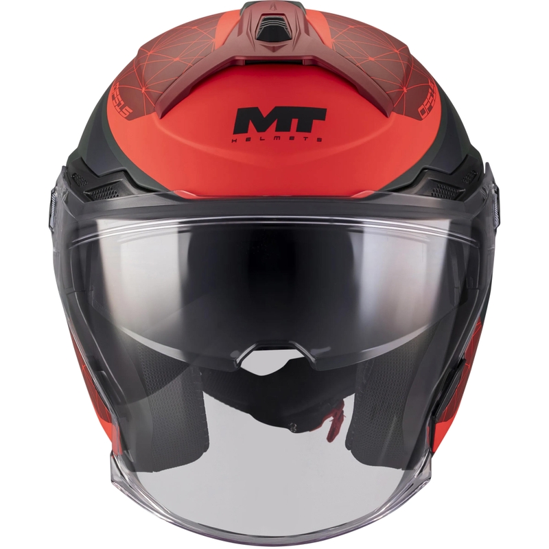 Offener Motorradhelm MT Cosmo SV Zafiro C16 matt rot-grün