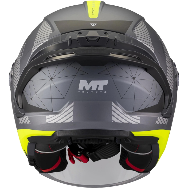 Offener Motorradhelm MT Cosmo SV Zafiro C3, matt schwarz-grau-fluoreszierend gelb