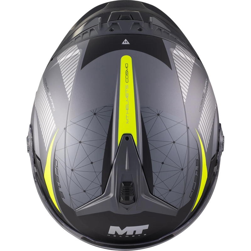 Offener Motorradhelm MT Cosmo SV Zafiro C3, matt schwarz-grau-fluoreszierend gelb