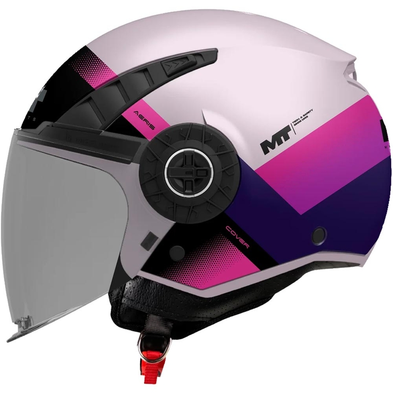 Offener Motorradhelm MT Aeris Cover C8, mattrosa-lila