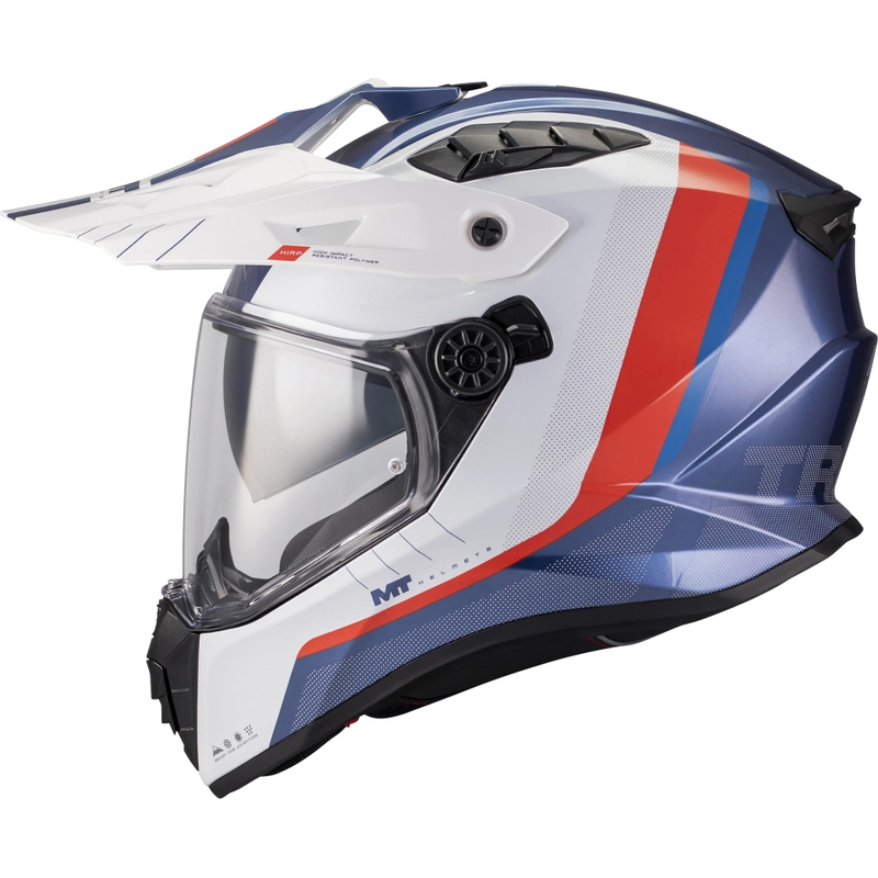 Enduro-Motorradhelm MT Track SV Nomad C0 blau-weiß-rot