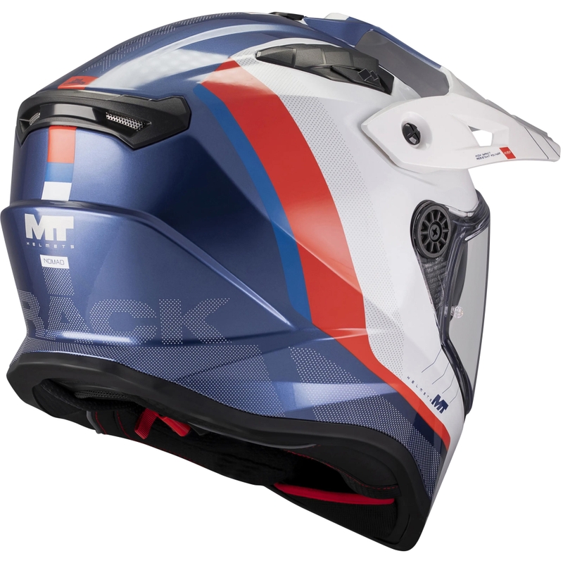 Enduro-Motorradhelm MT Track SV Nomad C0 blau-weiß-rot