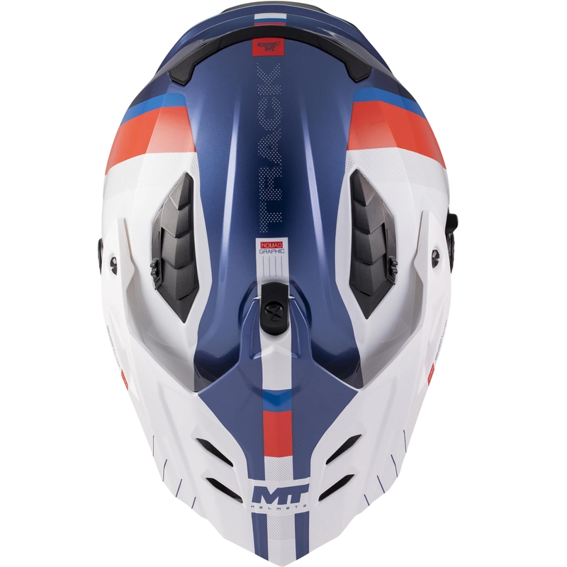 Enduro-Motorradhelm MT Track SV Nomad C0 blau-weiß-rot