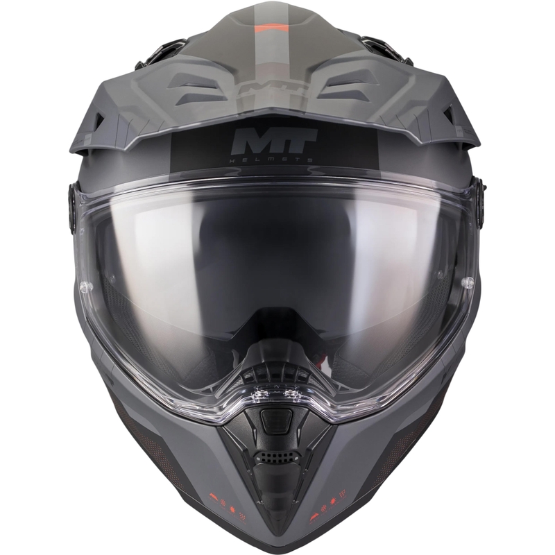 Enduro-Motorradhelm MT Track SV Nomad B25, matt schwarz-grau-rot