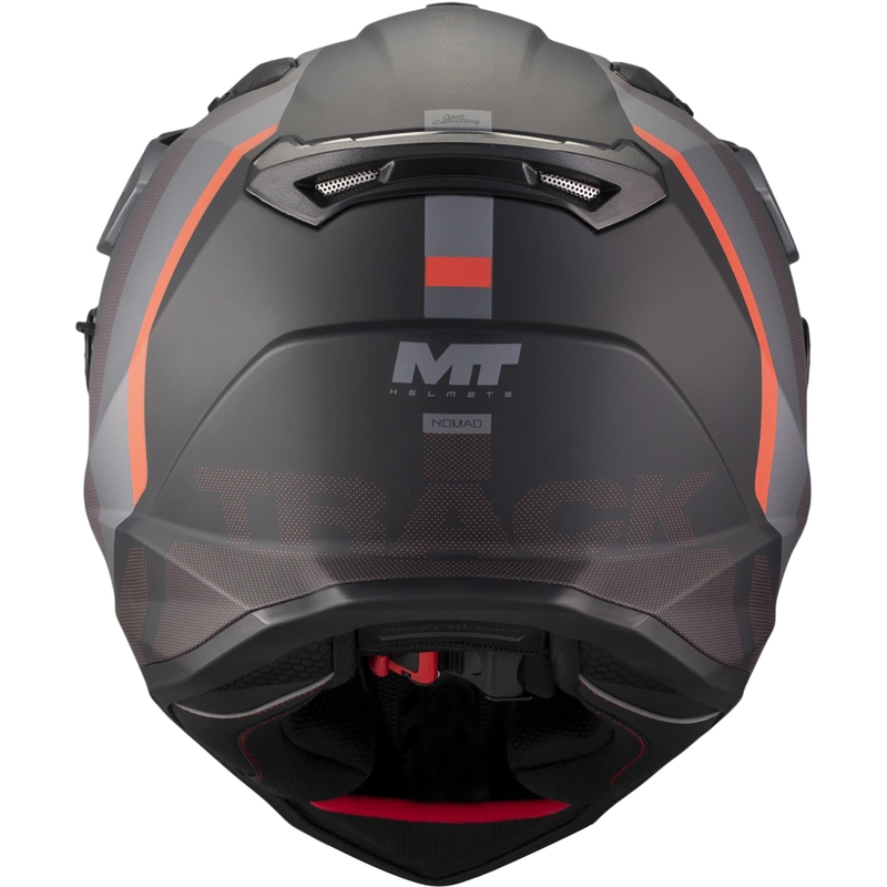 Enduro-Motorradhelm MT Track SV Nomad B25, matt schwarz-grau-rot