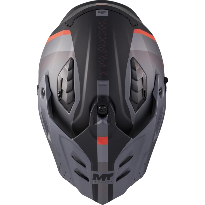 Enduro-Motorradhelm MT Track SV Nomad B25, matt schwarz-grau-rot
