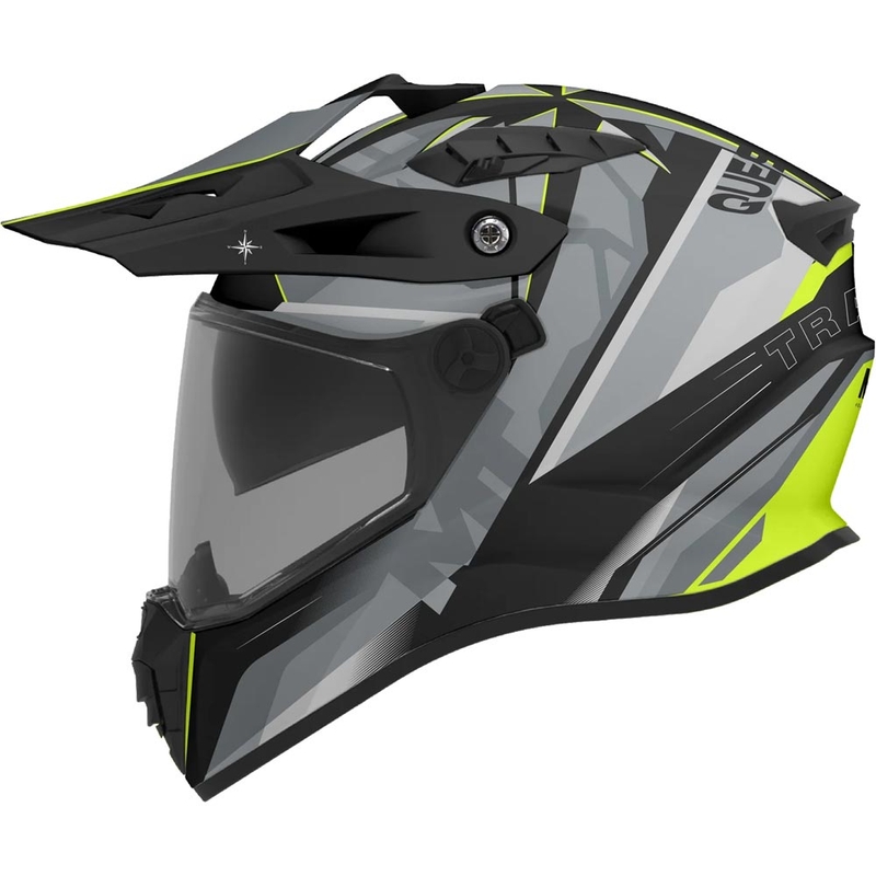 Enduro-Motorradhelm MT Track SV Questor C23, mattgrau-schwarz-fluoreszierend gelb
