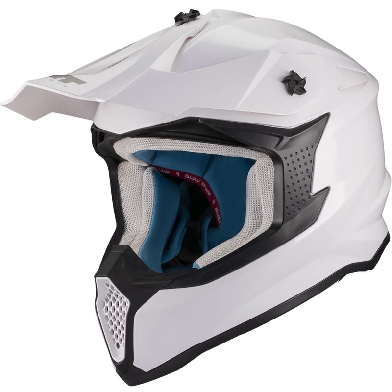 Motocross-Helm MT Falcon S Pure A0 weiß