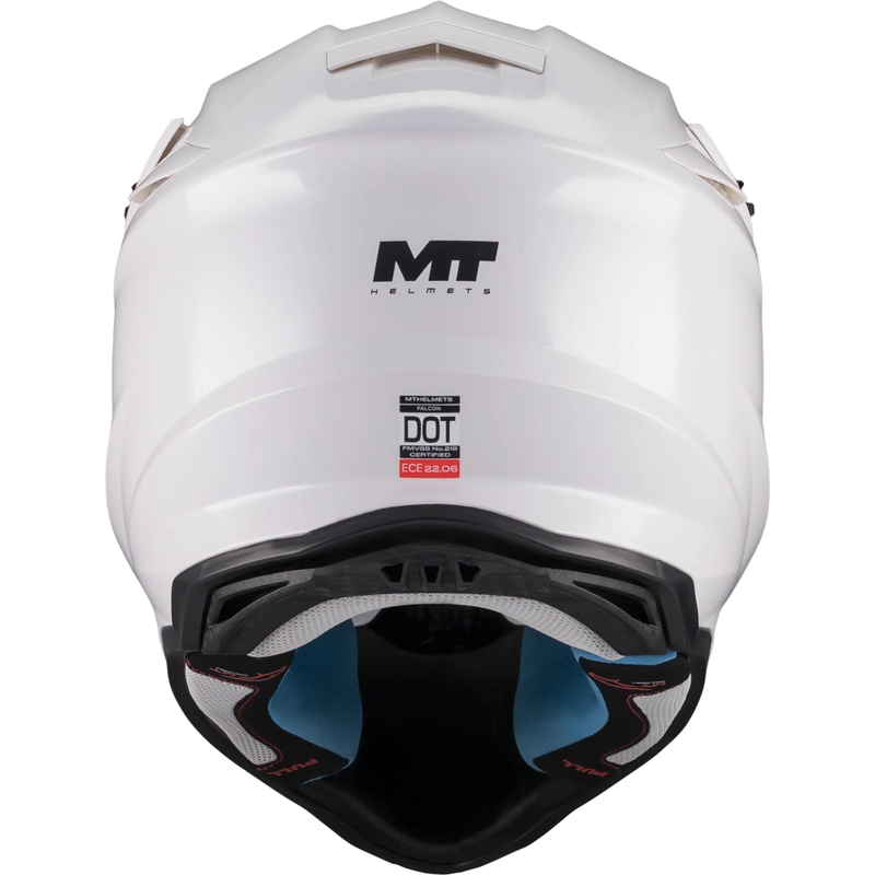 Motocross-Helm MT Falcon S Pure A0 weiß