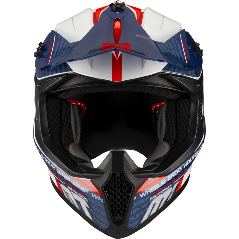 Motocross-Helm MT Falcon S Ruler A15 blau-weiß-rot
