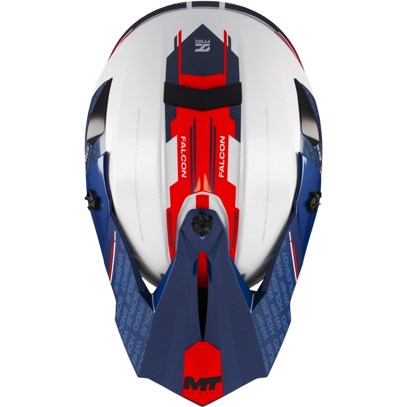 Motocross-Helm MT Falcon S Ruler A15 blau-weiß-rot
