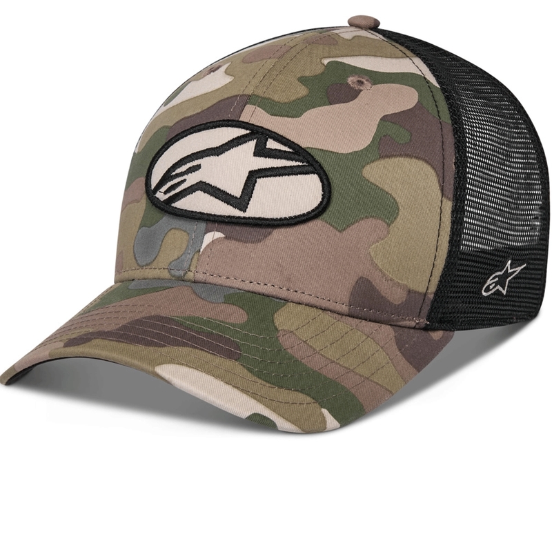 Alpinestars Oblique Camo Trucker Cap grün-camo-schwarz